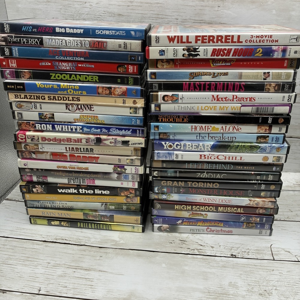 Huge DVD Movie Lot - 50+ Films Action Comedy Drama Family Mixed Genres